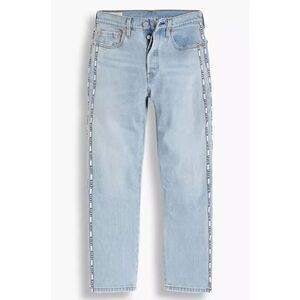 Levi’s 501 Straight Side-Tape Button-Fly Logo Stripe Light Jeans W28 L26